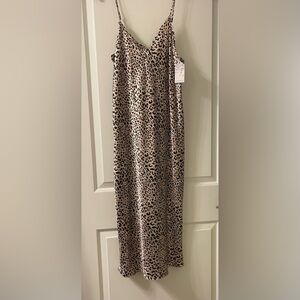 Leopard Print Women's Satin Dress